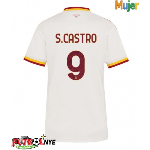 Camiseta AS Roma Santiago Castro #9 Visitante Equipación para mujer 2026-27 manga corta